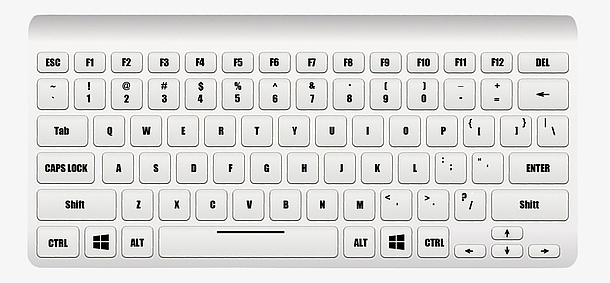 心爱的白色的键盘