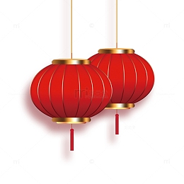 红丝绒灯笼新年气氛