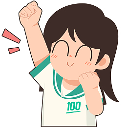 百分女孩举拳头喊加油、冲刺、向前冲