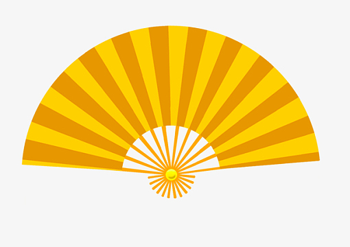 国潮风手绘黄扇子