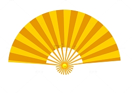 国潮风手绘黄扇子