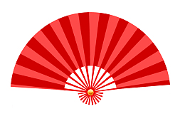 国潮风手绘红扇子