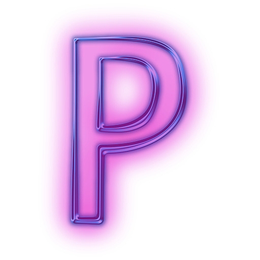 蓝紫色效果字母p