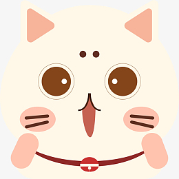 开心的卡通大脸猫
