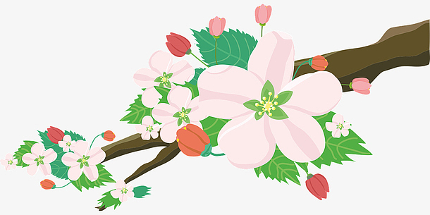 春天元素手绘花多矢量素材