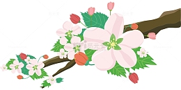 春天元素手绘花多矢量素材