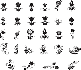 春天元素各种花朵矢量图