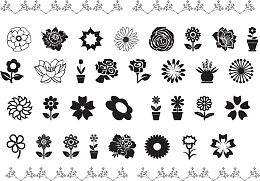 春天元素各种花朵矢量图