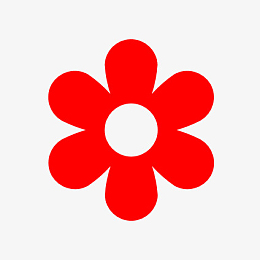 红色免扣大气小红花