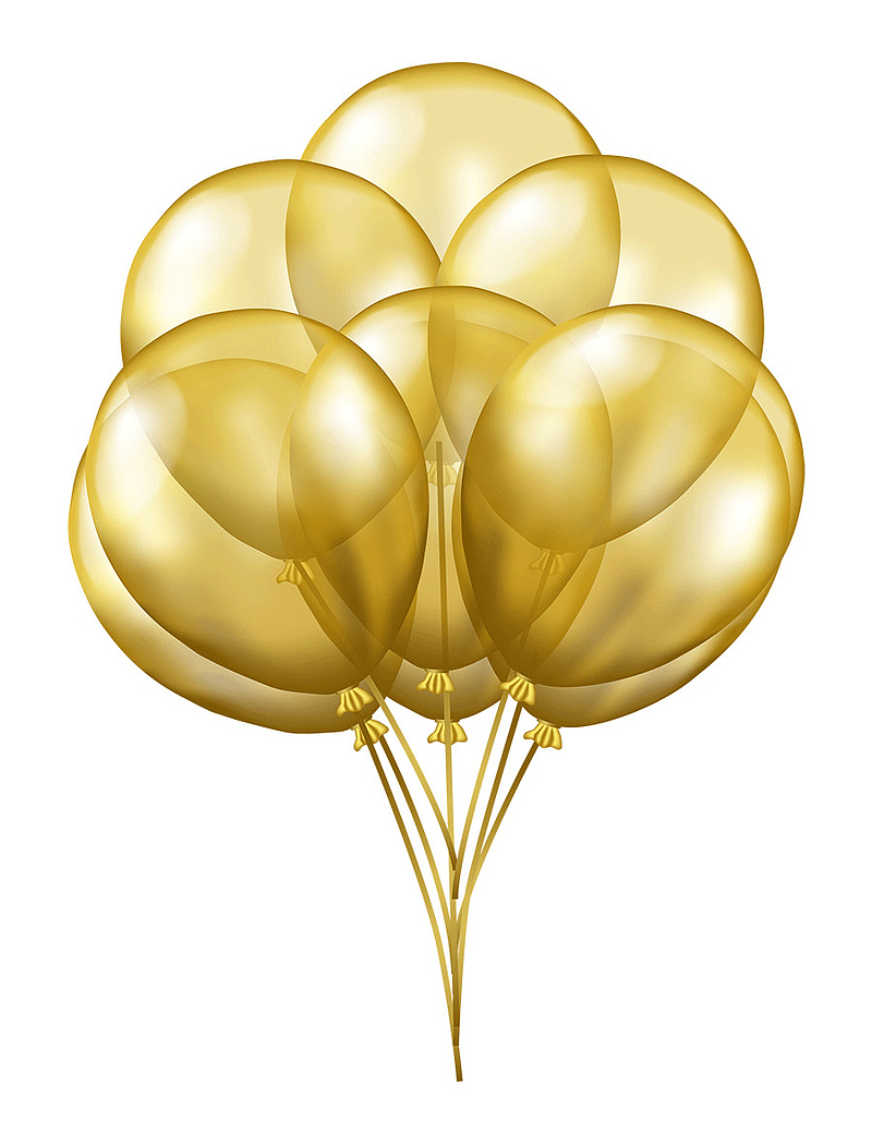 3D金色透明气球PNG