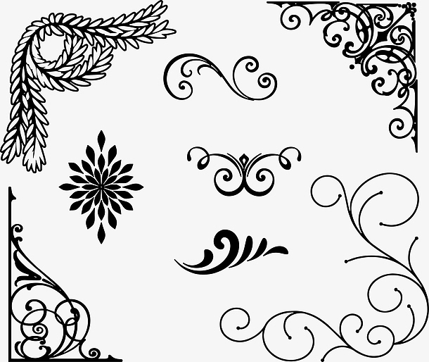 线稿花纹手绘边框