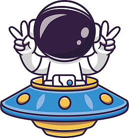 宇航员坐飞碟插画