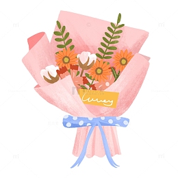 插画花朵花束