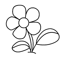 花朵插画手绘简笔黑白矢量