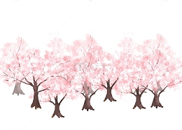 桃树树林桃花元素