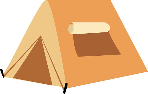 手绘的小帐篷