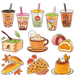 美食汉堡披萨奶茶