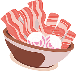 卡通鲜牛肉卷免抠图