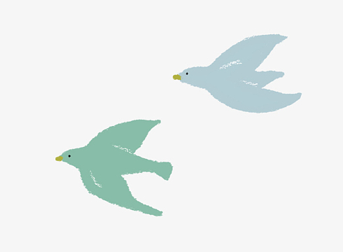 手绘卡通小飞鸟