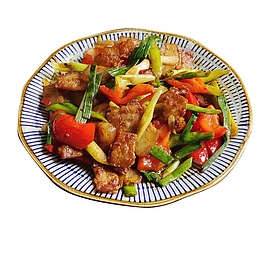 回锅肉盘装抠图