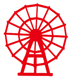 水车元素转轮中国风剪影线条