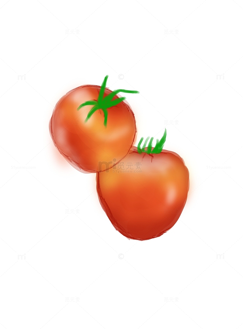 西红柿蔬菜手绘元素