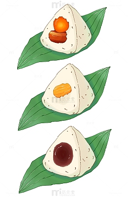 端午手绘三味粽子