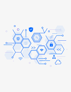 科技互联网商务线条几何多边形网络图标装饰