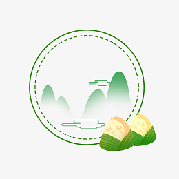 端午节绿色小清新卡通边框