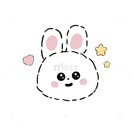 卡通可爱儿童节兔子元素