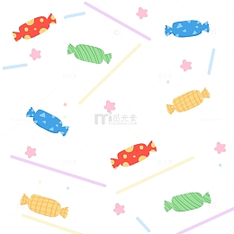 多彩的手绘可爱糖果六一儿童节元素