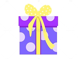 蓝色卡通扁平六一儿童礼物礼盒庆祝矢量元素