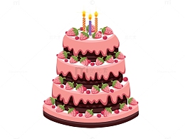 粉色蛋糕卡通六一儿童节庆祝欢乐免扣元素