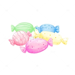 多彩手绘美味的糖果六一儿童节元素