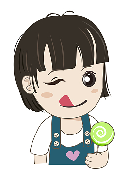 六一儿童节卡通可爱小女孩棒棒糖