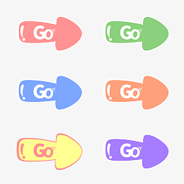 彩色小清新可爱卡通箭头