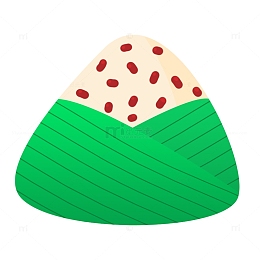 绿色卡通端午节红豆粽子免抠元素