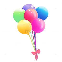 彩色卡通气球六一儿童节元素