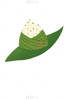 端午粽子绿色红豆粽豆沙粽叶子