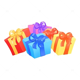 彩色卡通礼物六一儿童节元素