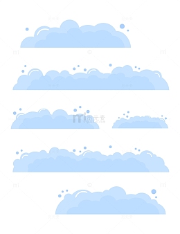 卡通白云蓝天云朵天空装饰矢量图