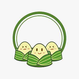 绿色卡通端午节边框端午手绘图