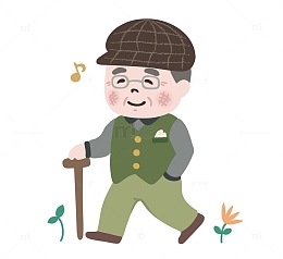 时髦手绘父亲节插画