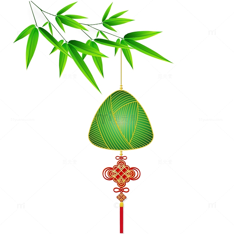 中式传统清新竹叶粽子中国结挂件