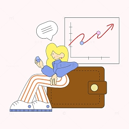 商务数据女孩插画