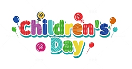 彩色儿童时尚简约儿童节字体元素