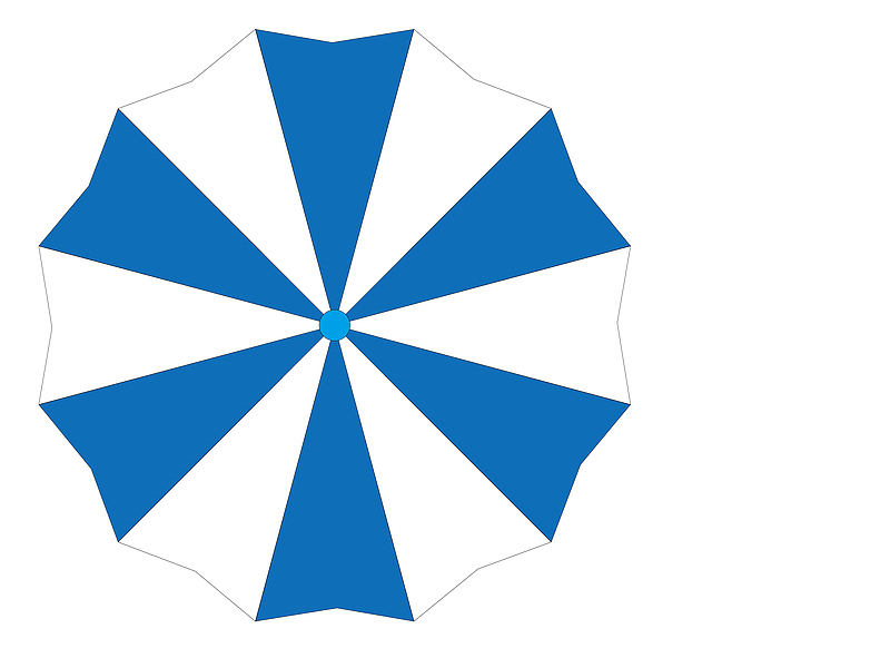 蓝色卡通的太阳伞