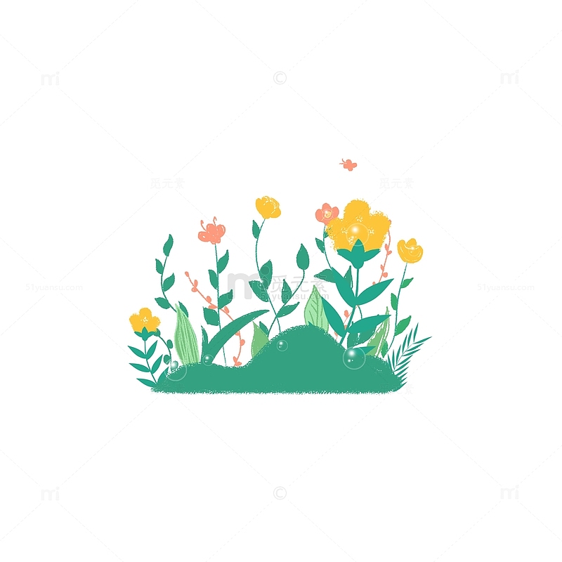 春季花草花丛花朵植物素材