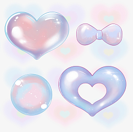 彩色唯美梦幻爱心泡泡