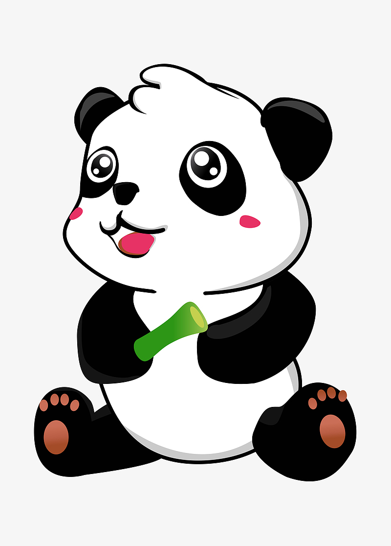 原创手绘可爱淘气小熊猫